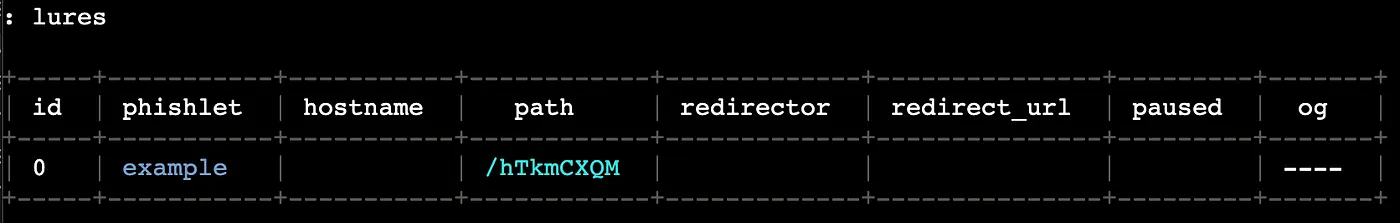 An enabled Evilginx phishlet